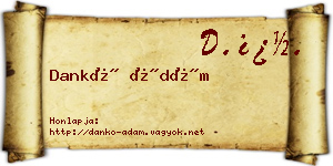 Dankó Ádám névjegykártya
