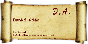 Dankó Ádám névjegykártya